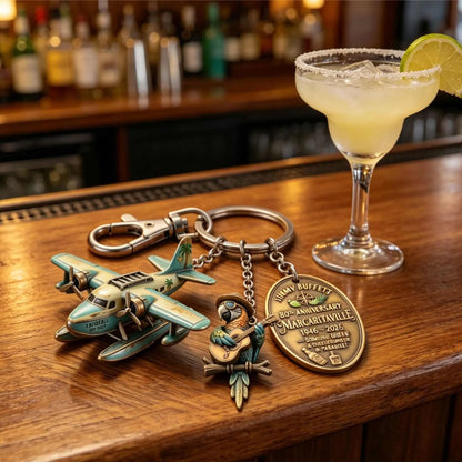 🐦Jimmy Buffett Margaritaville 80th Anniversary Keychain