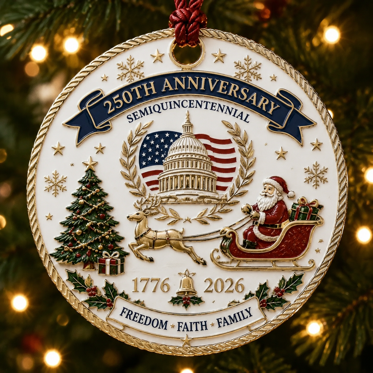🇺🇸 250th Anniversary Christmas Ornament