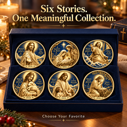 🔥Hot Sale🔥 - ✝️2026 Walk with Jesus Coin Collection – 6 Double-Sided Keepsakes of Faith, Hope & Love.
