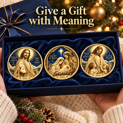 🔥Hot Sale🔥 - ✝️2026 Walk with Jesus Coin Collection – 6 Double-Sided Keepsakes of Faith, Hope & Love.