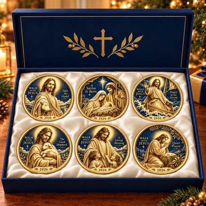 🔥Hot Sale🔥 - ✝️2026 Walk with Jesus Coin Collection – 6 Double-Sided Keepsakes of Faith, Hope & Love.