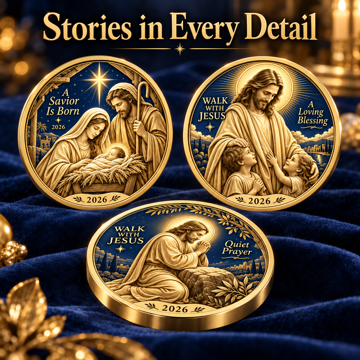 🔥Hot Sale🔥 - ✝️2026 Walk with Jesus Coin Collection – 6 Double-Sided Keepsakes of Faith, Hope & Love.