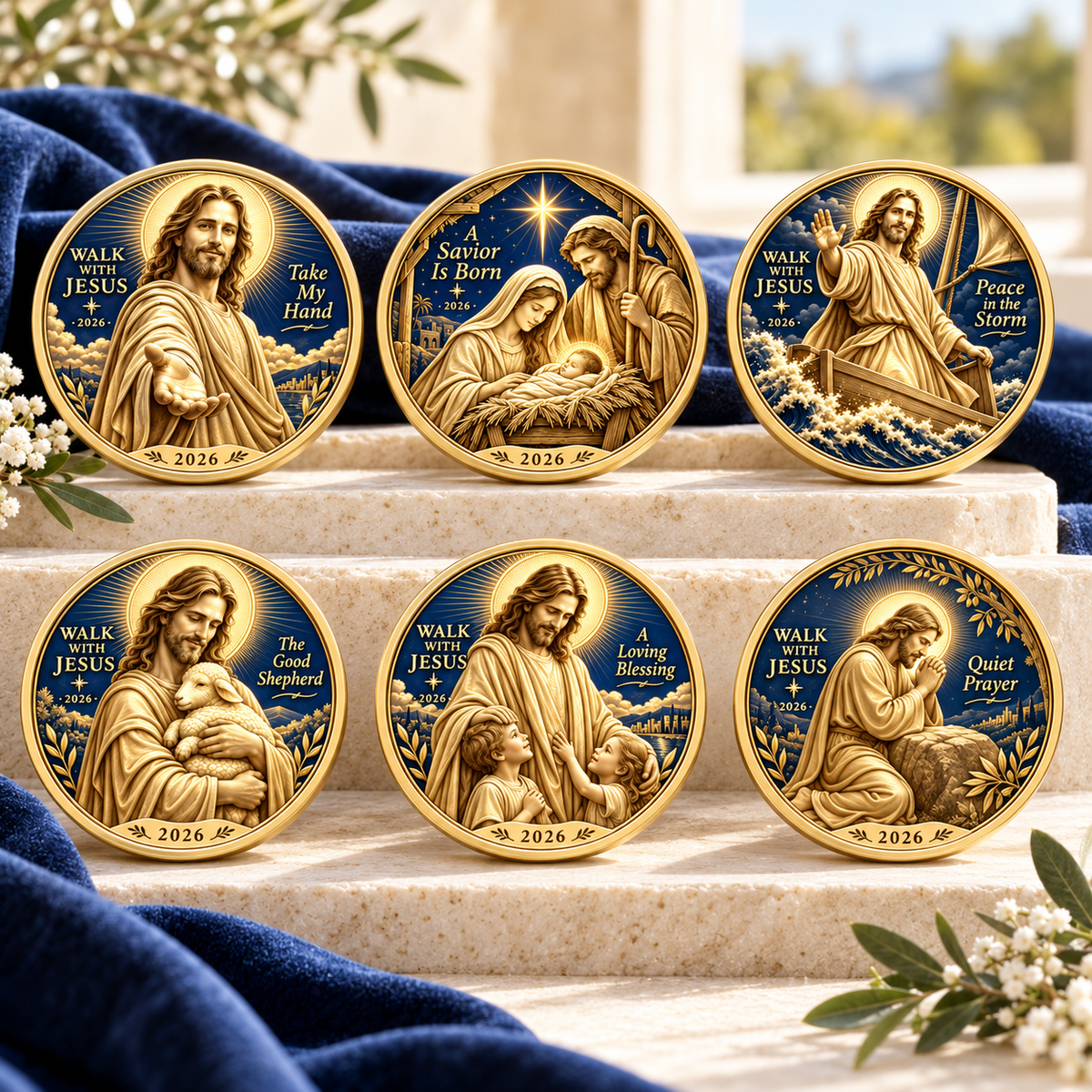 🔥Hot Sale🔥 - ✝️2026 Walk with Jesus Coin Collection – 6 Double-Sided Keepsakes of Faith, Hope & Love.