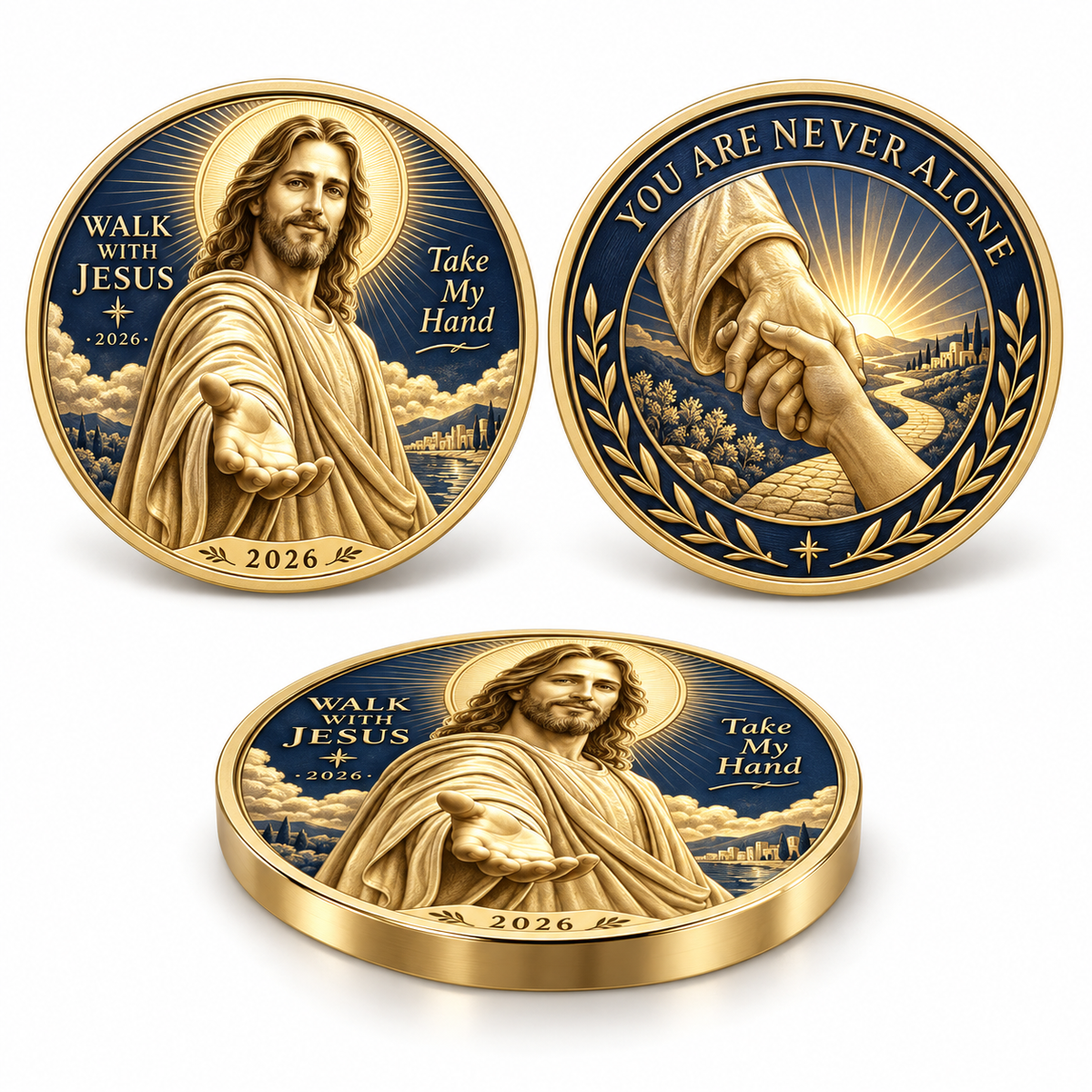 🔥Hot Sale🔥 - ✝️2026 Walk with Jesus Coin Collection – 6 Double-Sided Keepsakes of Faith, Hope & Love.