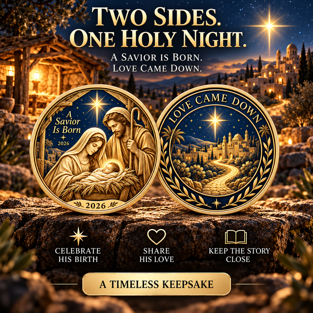🔥Hot Sale🔥 - ✝️2026 Walk with Jesus Coin Collection – 6 Double-Sided Keepsakes of Faith, Hope & Love.