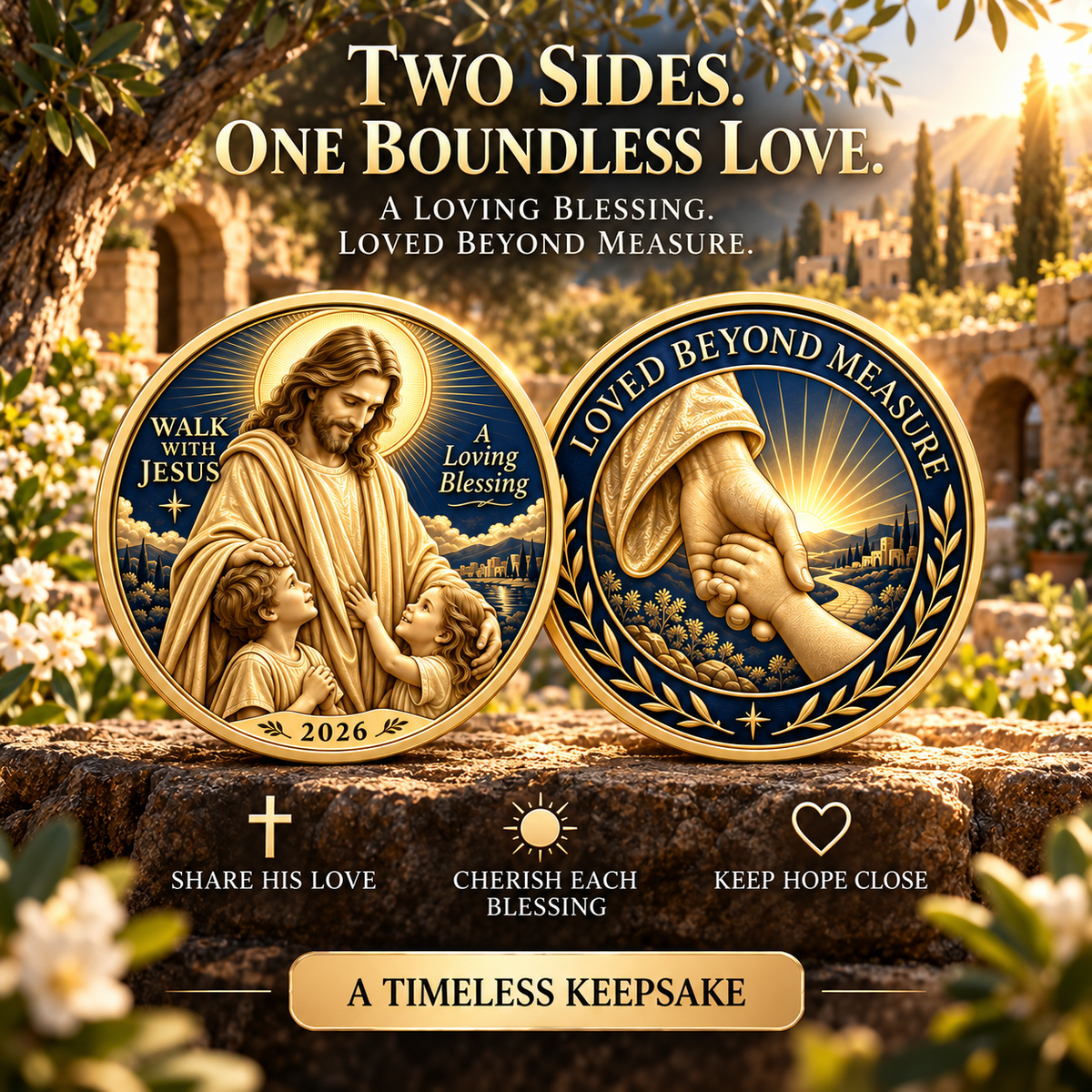 🔥Hot Sale🔥 - ✝️2026 Walk with Jesus Coin Collection – 6 Double-Sided Keepsakes of Faith, Hope & Love.