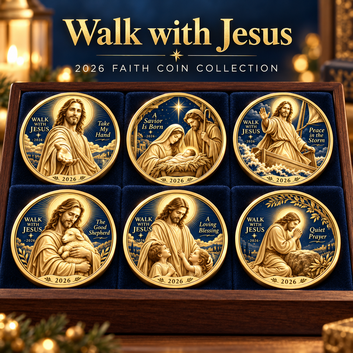 🔥Hot Sale🔥 - ✝️2026 Walk with Jesus Coin Collection – 6 Double-Sided Keepsakes of Faith, Hope & Love.