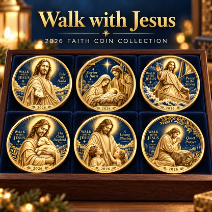 🔥Hot Sale🔥 - ✝️2026 Walk with Jesus Coin Collection – 6 Double-Sided Keepsakes of Faith, Hope & Love.
