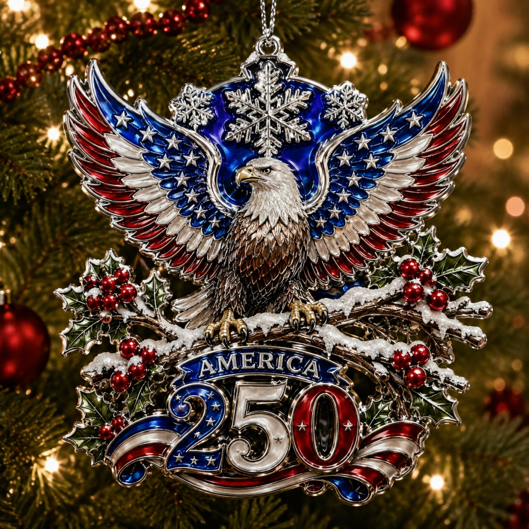 🇺🇸 America 250th Anniversary Christmas Ornament— A Patriotic Christmas to Remember (1776–2026) 🎄✨