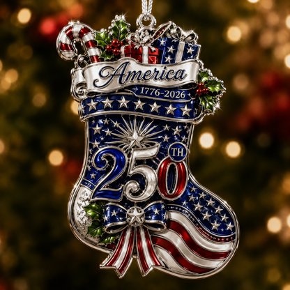 🇺🇸 America 250th Anniversary Christmas Ornament— A Patriotic Christmas to Remember (1776–2026) 🎄✨