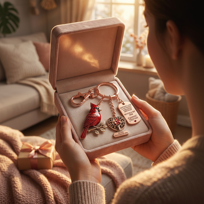 🔥Cardinal Mother’s Day Keychain – A Sanctuary of Love, Always With Her