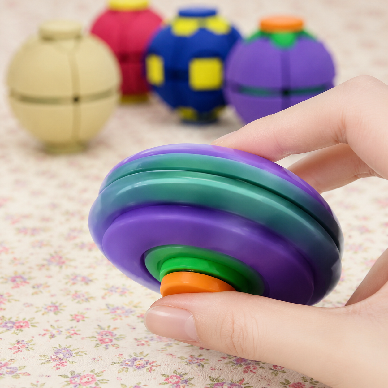 Magic Squishy Spinning Ball – Press-to-Spin Pocket Fidget Toy