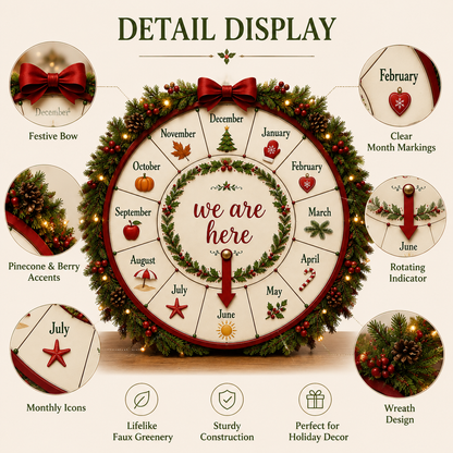 Christmas Countdown Wooden Month Wheel