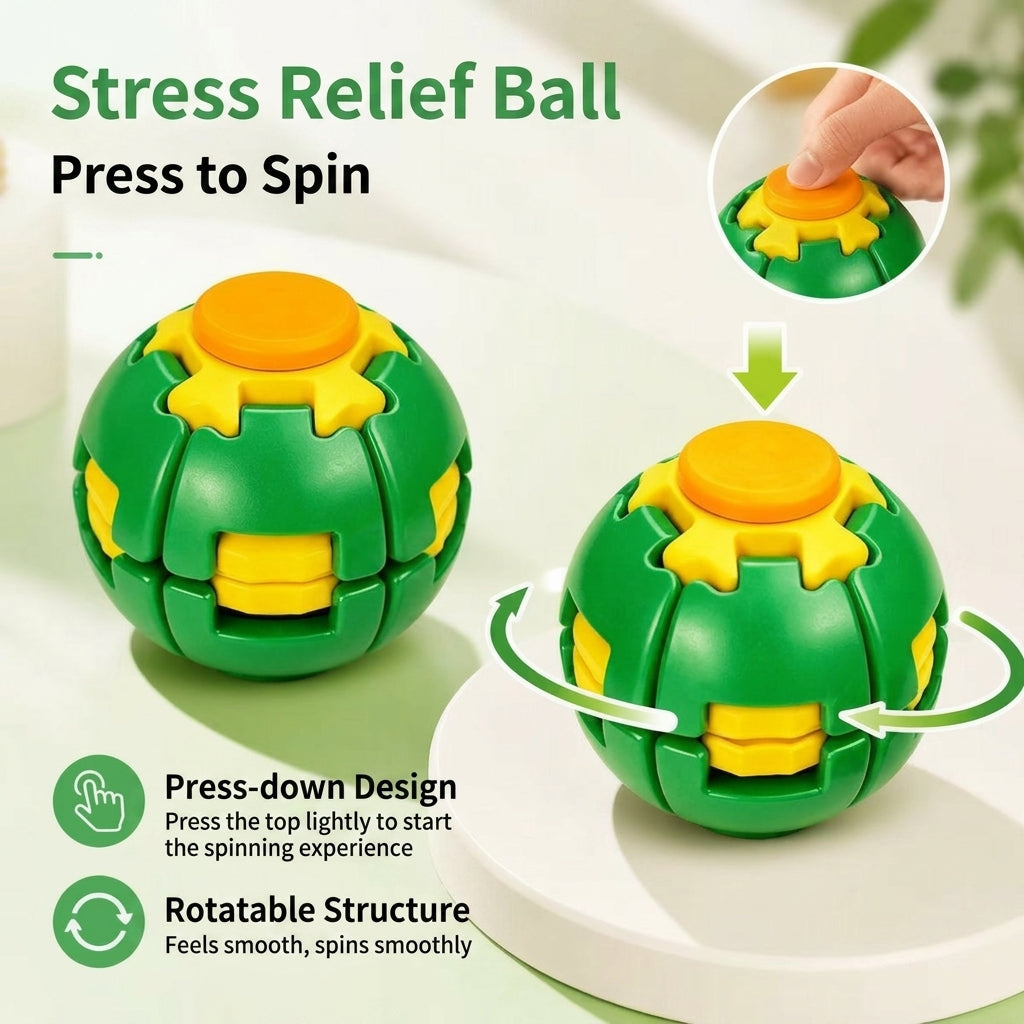 Magic Squishy Spinning Ball – Press-to-Spin Pocket Fidget Toy