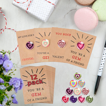❤24 Pack Valentines Cards with Heart