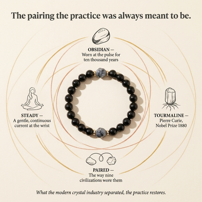 Obsidian & Black Tourmaline Bracelet--Jewelry for Men & Women
