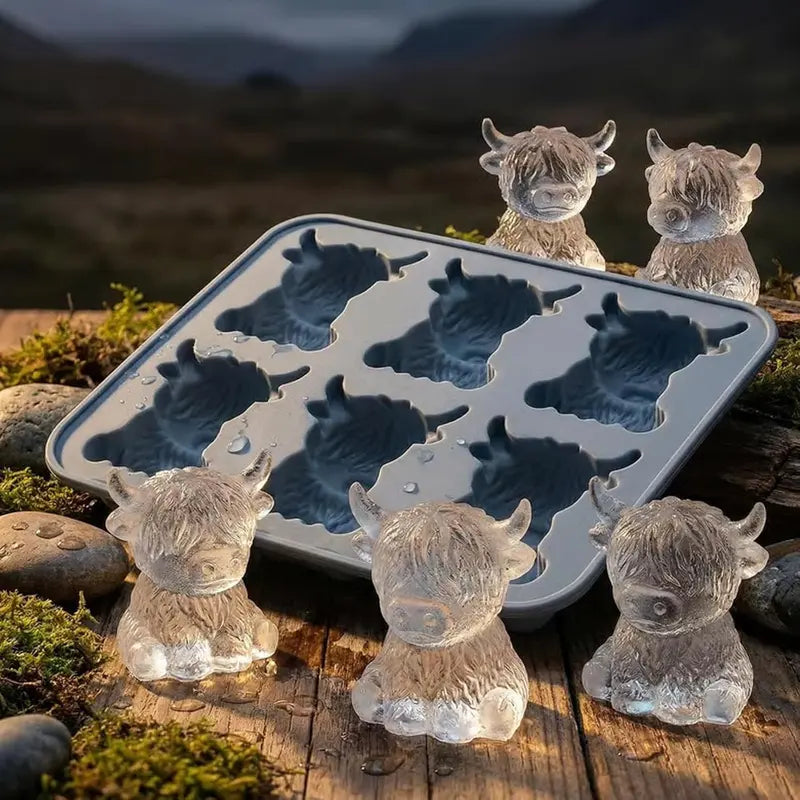 🔥Last Day 60% OFF -🐮 Mini Highland Cow Ice Cube Mold – Cute 3D Ice for Drinks, Parties & Gifts